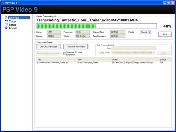โปรแกรมแปลงไฟล์วิดีโอ PSP Video 9