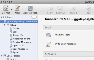 โปรแกรมรับส่งอีเมล Mozilla Thunderbird โปรแกรมรับส่งอีเมล Mozilla Thunderbird