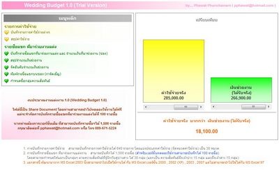 โปรแกรมงานแต่งงาน Wedding Budget Calculator โปรแกรมงานแต่งงาน Wedding Budget Calculator