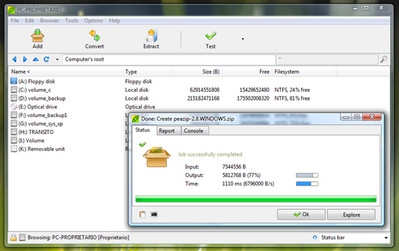 โปรแกรมบีบอัดไฟล์ PeaZip