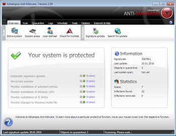 Ashampoo Anti-Malware (โปรแกรมกำจัดมัลแวร์ สปายแวร์ โทรจัน ต่างๆ) : 