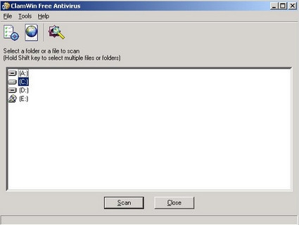 โปรแกรมสแกนไวรัส Clamwin Antivirus