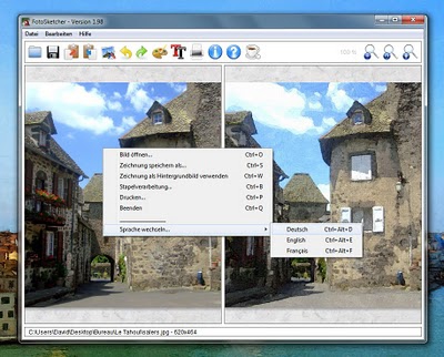 โปรแกรมทำภาพวาด FotoSketcher