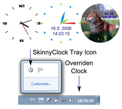 โปรแกรมนาฬิกาบนหน้าจอ Skinny Clock โปรแกรมนาฬิกาบนหน้าจอ Skinny Clock