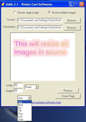 ImRe (โปรแกรม Image Resizer ปรับขนาดภาพ ทีละหลายๆ รูป)