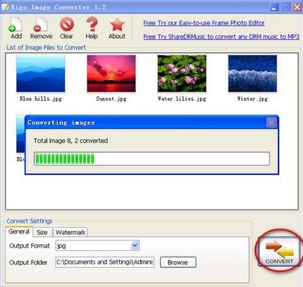 โปรแกรมแปลงไฟล์รูป Kigo Image Converter