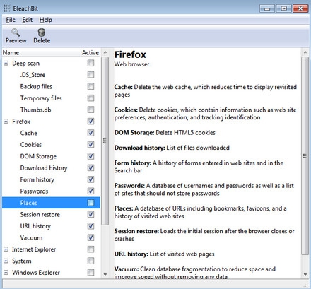 โปรแกรมลบไฟล์ ไฟล์ขยะ ที่ไม่จำเป็น BleachBit 
