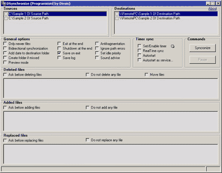 โปรแกรมสำรองข้อมูล DSynchronize โปรแกรมสำรองข้อมูล DSynchronize