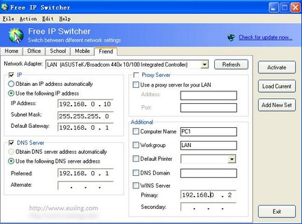 Free IP Switcher (โปรแกรม เปลี่ยนการตั้งค่าของ Network เหมาะสำหรับคน ทำงานหลายๆ ที่)