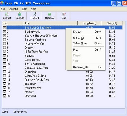 โปรแกรมแปลงไฟล์ CD to MP3 Converter