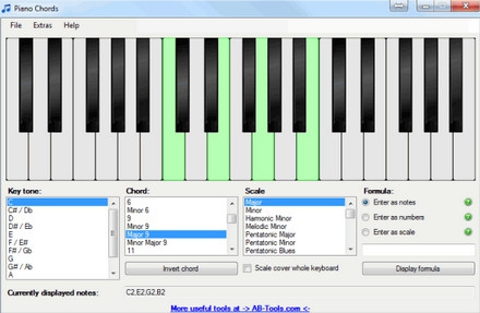 โปรแกรมเล่นเปียโน Piano Chords