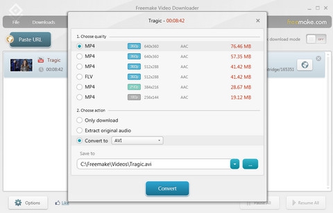 โปรแกรมดาวน์โหลดคลิป Freemake Video Downloader
