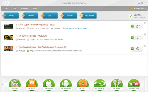 โปรแกรมแปลงไฟล์วิดีโอ Freemake Video Converter