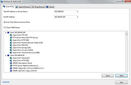 PortScan Portable (โปรแกรมค้นหา Port ที่เปิด หาช่องโหว่ระบบ) : 