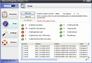 Abyssal Registry Cleaner (โปรแกรม ทำความสะอาดไฟล์ Registry ให้กับเครื่อง แจกฟรี)