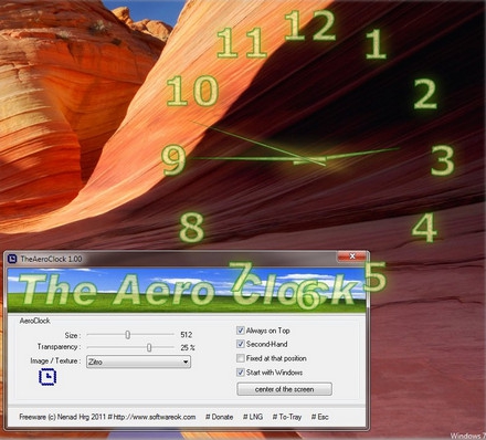 โปรแกรมนาฬิกา TheAeroClock