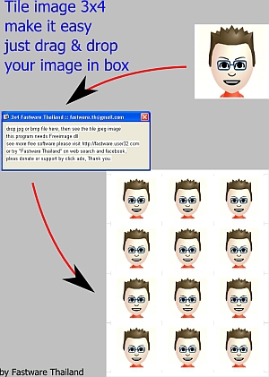 โปรแกรม ทำรูปติดบัตร จากเว็บแคม (TileImage 3 x 4)