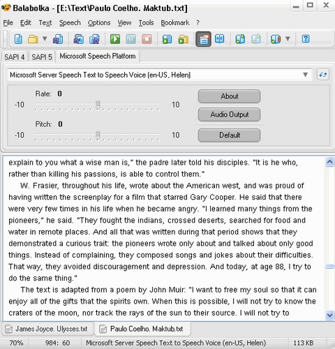 โปรแกรมฟังภาษาอังกฤษ Balabolka โปรแกรมฟังภาษาอังกฤษ Balabolka