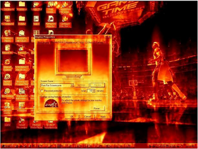 โปรแกรมพักหน้าจอ Fire Screensaver
