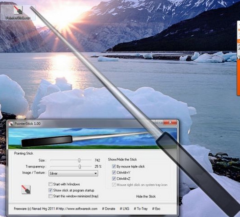 โปรแกรมปากกาเลเซอร์ PointerStick โปรแกรมปากกาเลเซอร์ PointerStick