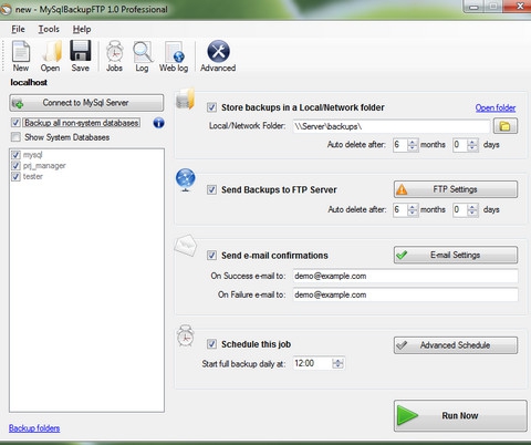 MySQL Backup FTP (โปรแกรมสำรองข้อมูล MySQL อัตโนมัติ) : MySQL Backup FTP (โปรแกรมสำรองข้อมูล MySQL อัตโนมัติ) :