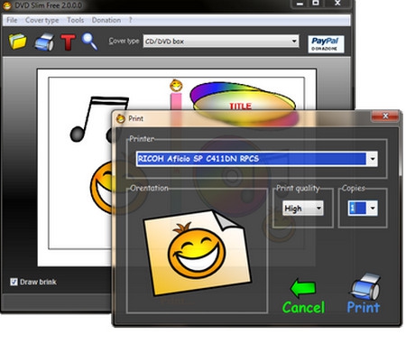 โปรแกรมทำปกดีวีดี DVD Slim Free โปรแกรมทำปกดีวีดี DVD Slim Free