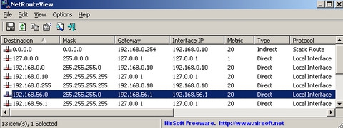 โปรแกรมดูเน็ตเวิร์ค NetRouteView