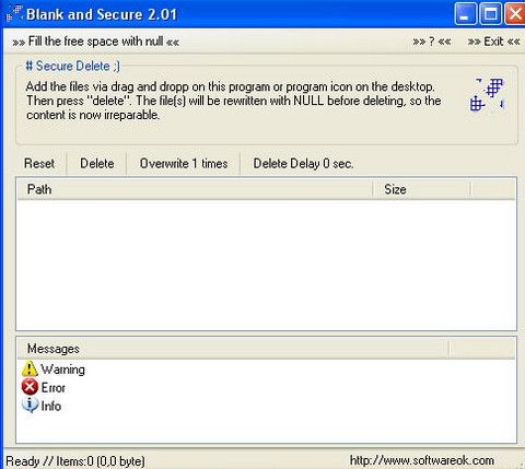 โปรแกรมลบไฟล์ถาวร Blank And Secure โปรแกรมลบไฟล์ถาวร Blank And Secure