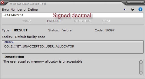 Windows Error Lookup Tool (โปรแกรมหา Error วิเคราะห์ข้อผิดพลาด Windows) : Windows Error Lookup Tool (โปรแกรมหา Error วิเคราะห์ข้อผิดพลาด Windows) :