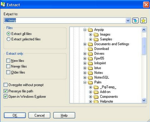 AnyZip (โปรแกรม AnyZip บีบอัด และ ขยายไฟล์ทุกรูปแบบ) : 