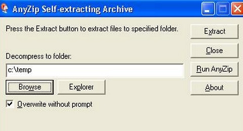 โปรแกรมบีบอัด และขยายไฟล์ทุกรูปแบบ AnyZip