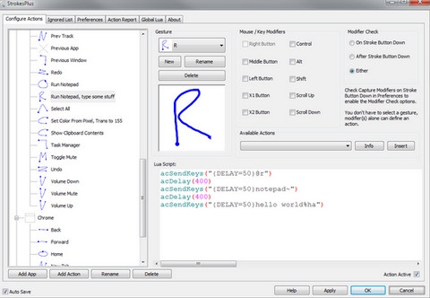 โปรแกรมปรับแต่งเมาส์ StrokesPlus โปรแกรมปรับแต่งเมาส์ StrokesPlus