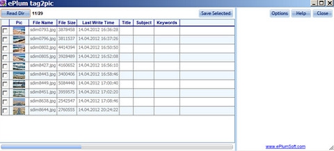 ePlum tag2pic (โปรแกรม แก้ไข ข้อมูล Metadata ของภาพ) : 