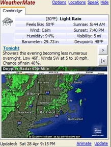 โปรแกรมรายงานอากาศจากทั่วโลก WeatherMate โปรแกรมรายงานอากาศจากทั่วโลก WeatherMate