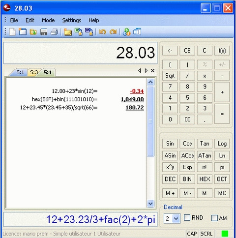 Deskcalc Pro (โปรแกรมเครื่องบวกเลข) : 