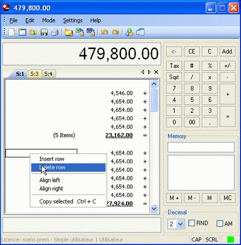 โปรแกรมเครื่องคิดเลข Deskcalc Pro