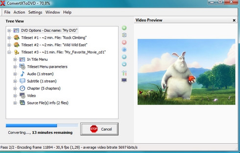 โปรแกรมแปลงไฟล์วิดีโอ ConvertXtoDVD