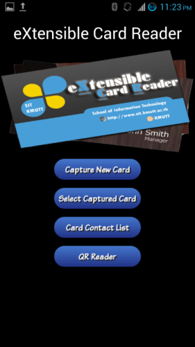 eXtensible Card Reader (App อ่านนามบัตร อัจฉริยะ) : eXtensible Card Reader (App อ่านนามบัตร อัจฉริยะ) :
