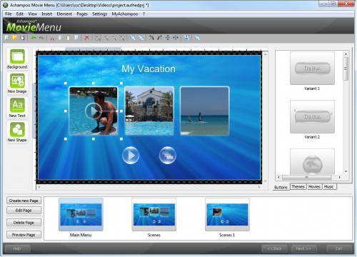 Ashampoo Movie Menu โปรแกรมสร้างเมนู DVD