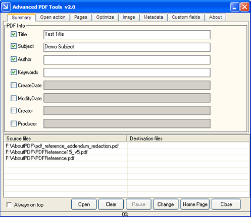 โปรแกรมจัดการไฟล์พีดีเอฟ Advanced PDF Tools