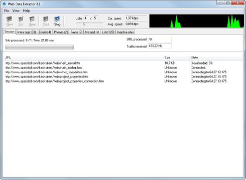 โปรแกรมดูดข้อมูลจากเว็บไซต์ Web Data Extractor