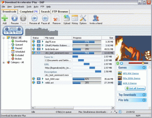 Download Accelerator Plus (DAP) (โปรแกรมช่วยดาวน์โหลด) : Download Accelerator Plus (DAP) (โปรแกรมช่วยดาวน์โหลด) :