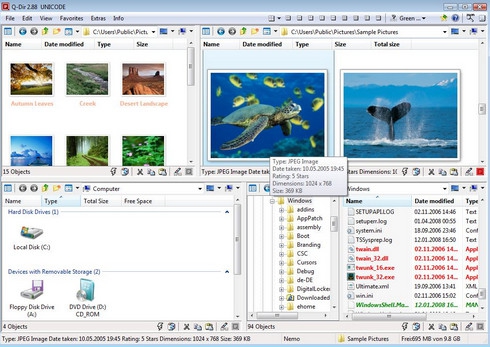 Q-Dir (โปรแกรมจัดการไฟล์ โฟลเดอร์ เหมือน Windows Explorer) : Q-Dir (โปรแกรมจัดการไฟล์ โฟลเดอร์ เหมือน Windows Explorer) :