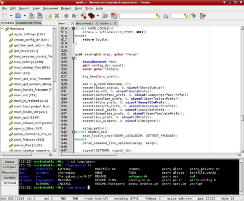 โปรแกรมแก้ไขข้อความ Geany