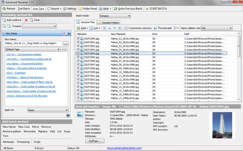 Advanced Renamer (โปรแกรมเปลี่ยนชื่อไฟล์ โฟลเดอร์ จำนวนมากๆ) : 