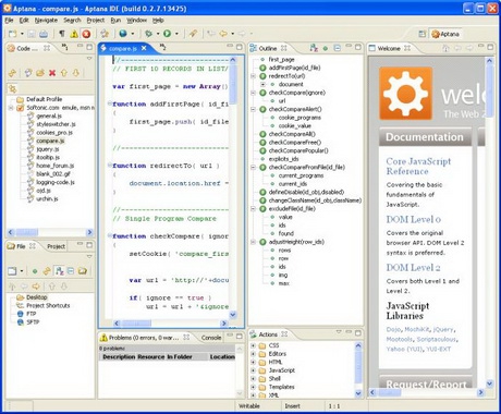 โปรแกรมสร้างเว็บ Aptana Studio