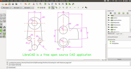 โปรแกรมวาดแบบ 2 มิติ LibreCAD