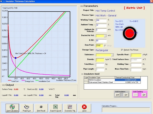 โปรแกรม คำนวณค่าความหนา ฉนวนกันความร้อน