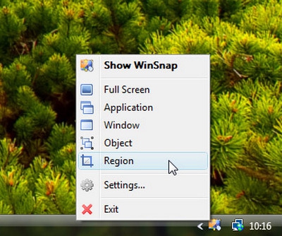 โปรแกรมอัดภาพหน้าจอ WinSnap