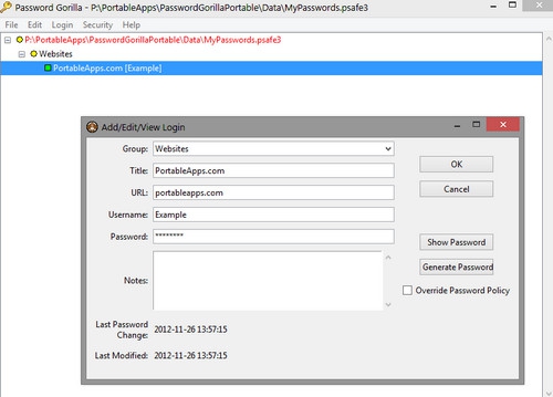 โปรแกรมเก็บรหัสผ่าน Password Gorilla